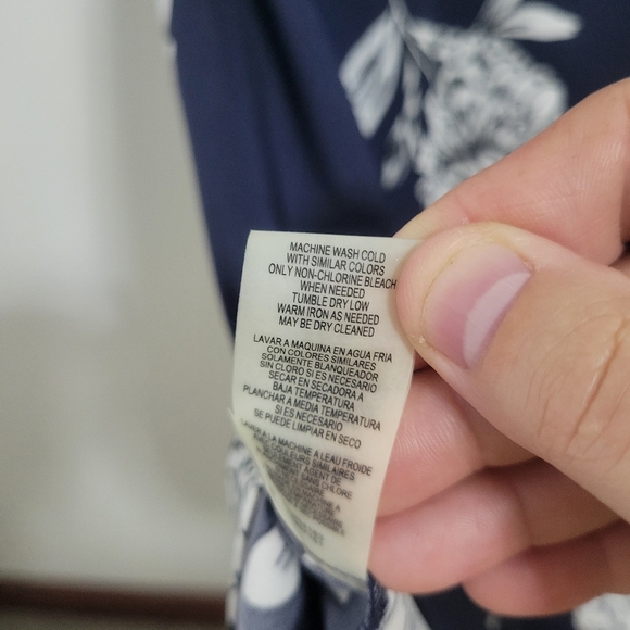 Vince Camuto Navy Floral Wrap Dress, Size 12 - Picture 5 of 5